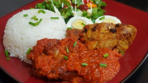 white rice with tomatoes stew