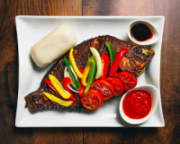 Banku and Grilled Tillapia